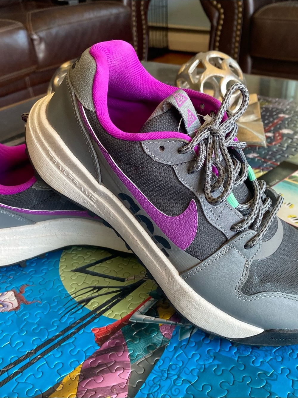 Nike ACG Lowcate Trail Frame Women’s Gray & Purpled Athletic Sneakers